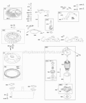 Controls Electric Starter Exhaust System Flywheel Governor Spring Diagram and Parts List for  Briggs and Stratton Engine